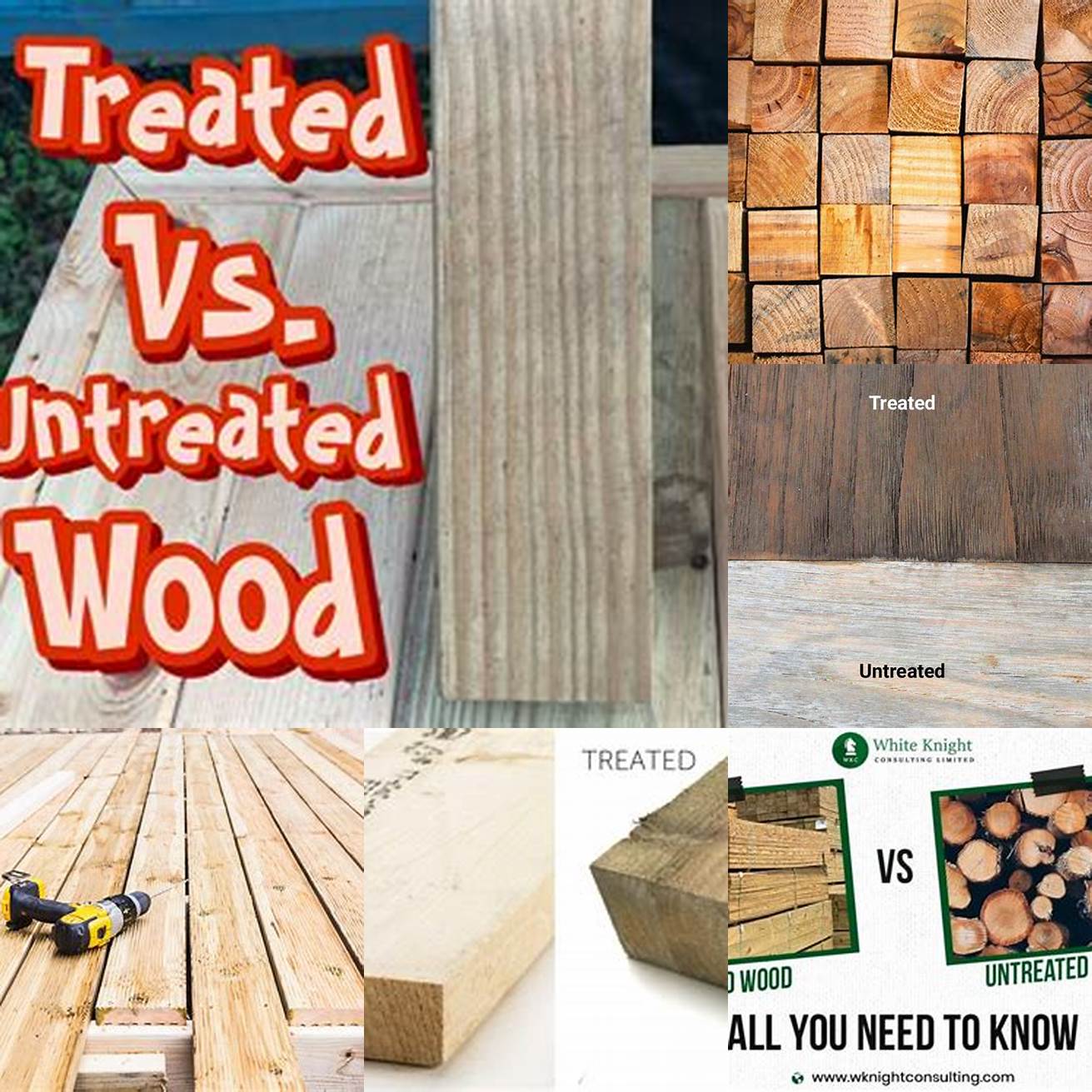 The difference between untreated and treated wood