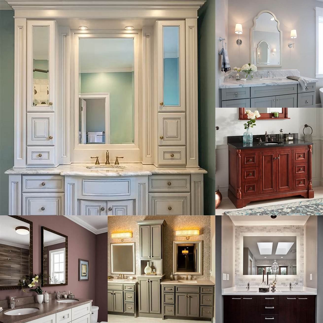 The vanity is available in various finishes to match your bathroom decor
