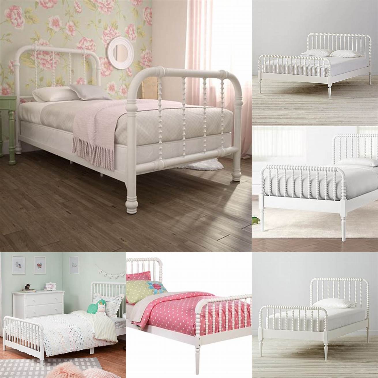 The white Jenny Lind bed is a classic choice that adds a touch of elegance to any bedroom