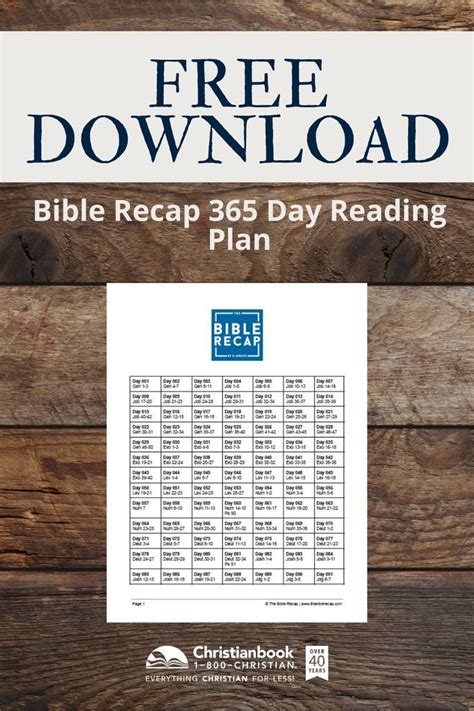 The Bible Recap Printable Reading Plan