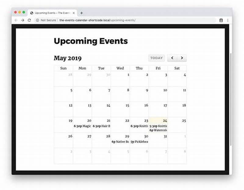 The Events Calendar Month View Shortcode