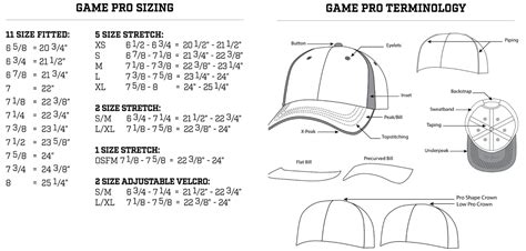 The Game Hats Size Chart