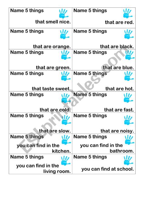 The Game Of Things Questions Printable