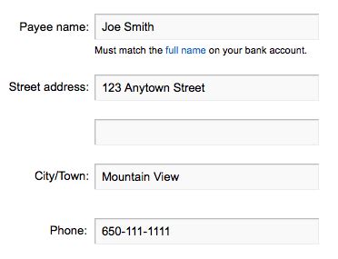 The Payee Name and Address