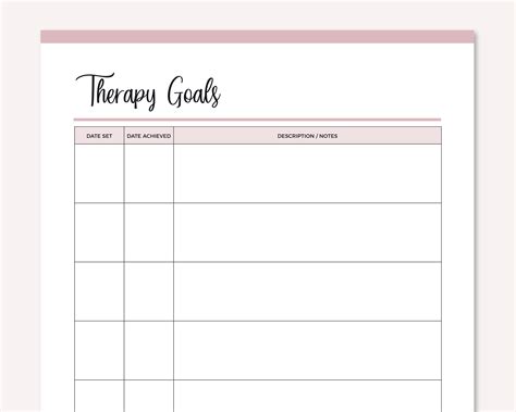 Therapy Journal Template