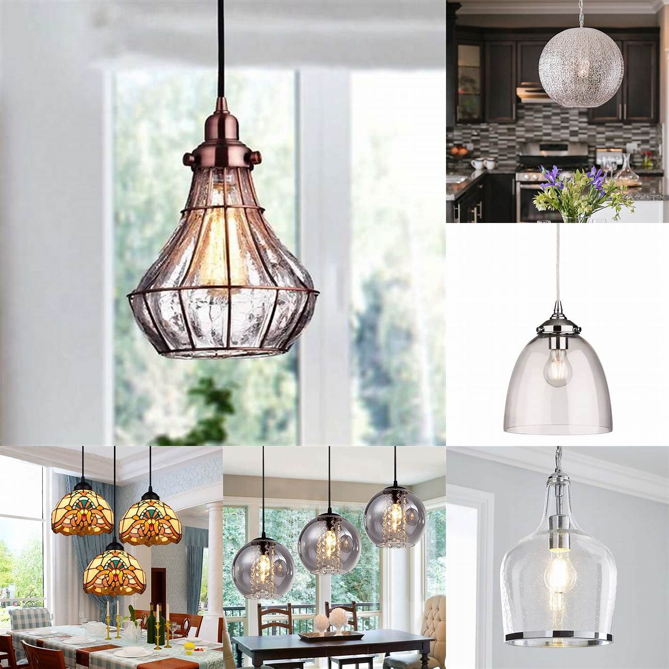 These glass pendant lights add a touch of elegance and sophistication to any dining room