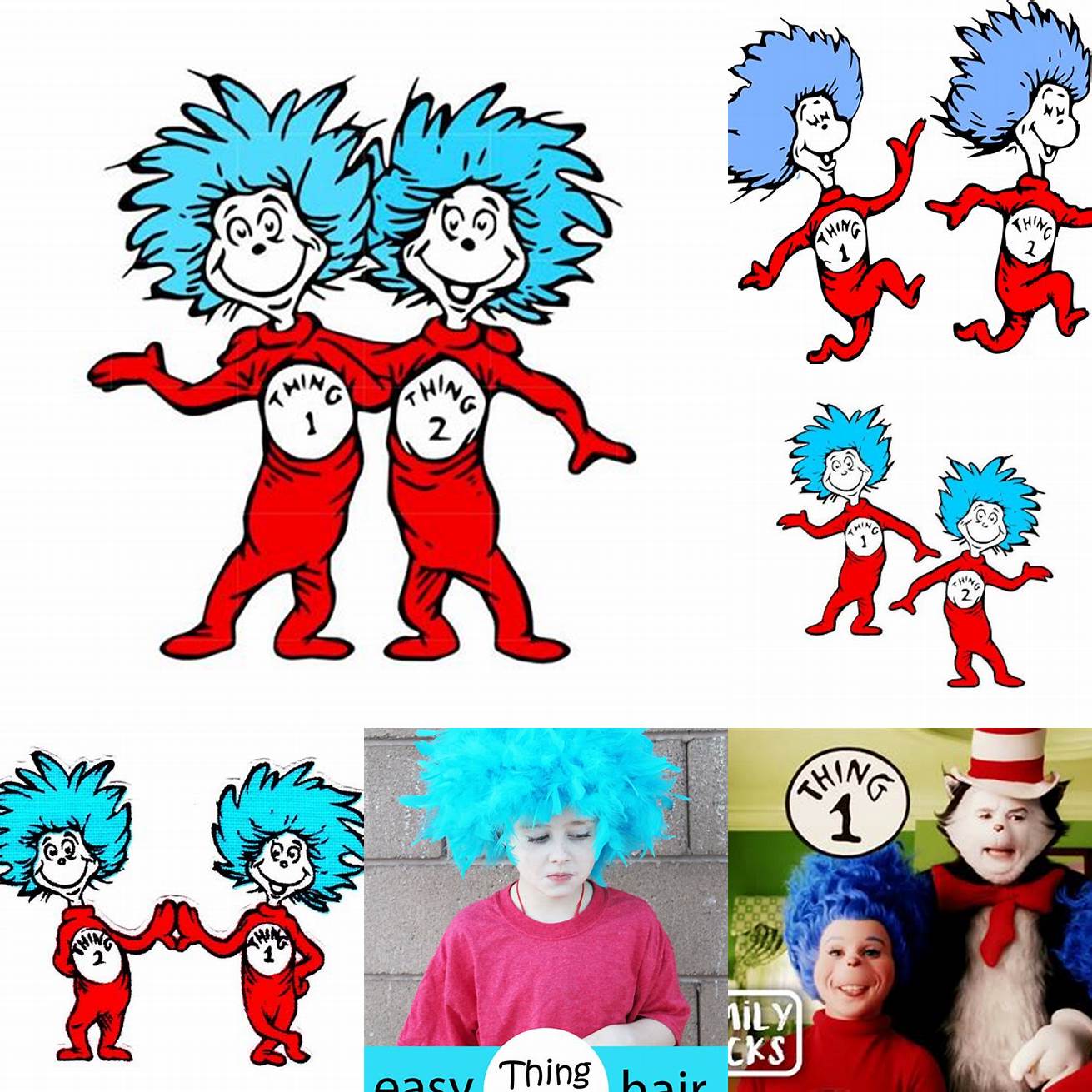 Thing 1 and Thing 2 Hair