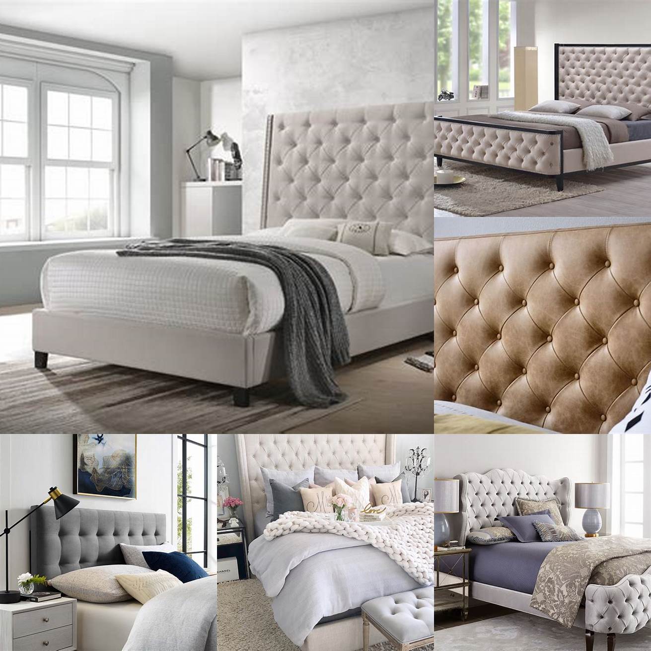 Think about the color and texture Tufted beds come in different colors and textures so choose one that matches your bedding and other furniture pieces