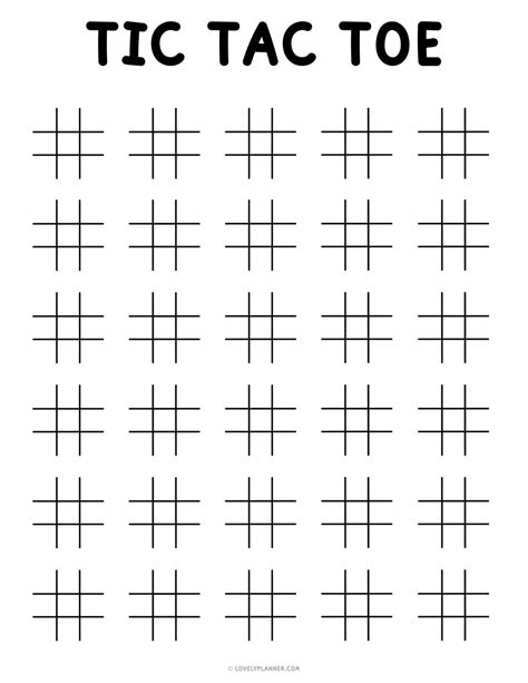 Tic Tac Toe Game Printable