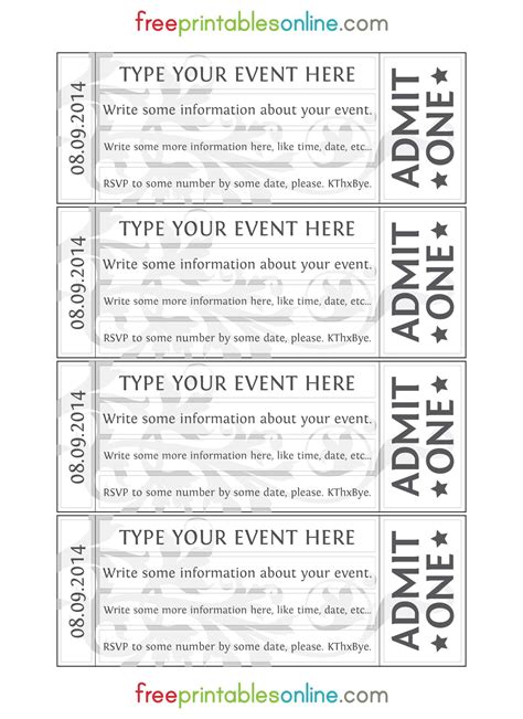 Ticket Template Free