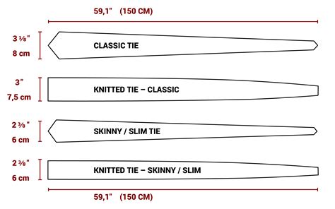 Tie Sizes Chart