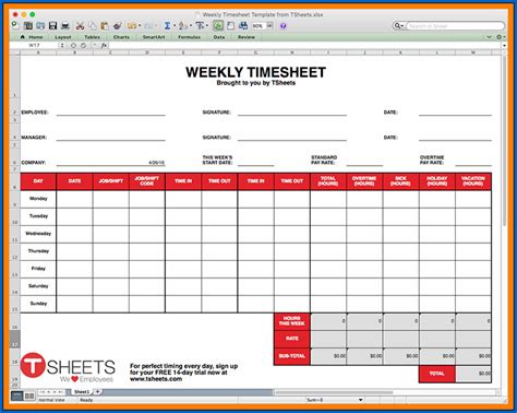 Timesheet Google Sheets Template