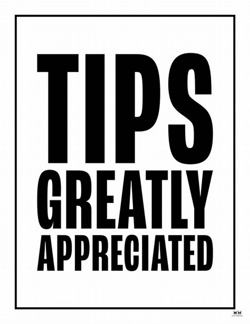 Tips Sign Printable