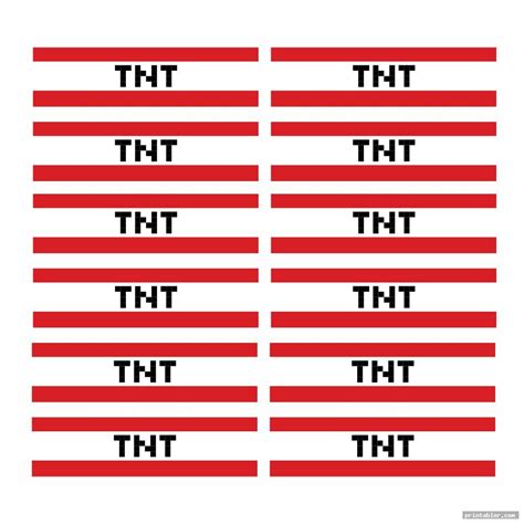 Tnt Printable Minecraft