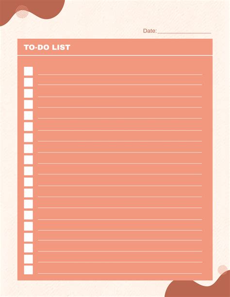 To Do List Template Aesthetic