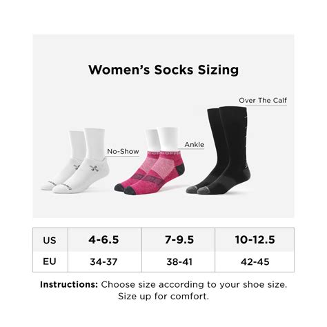 Tommie Copper Compression Socks Size Chart