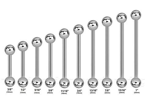 Tongue Bar Length Chart