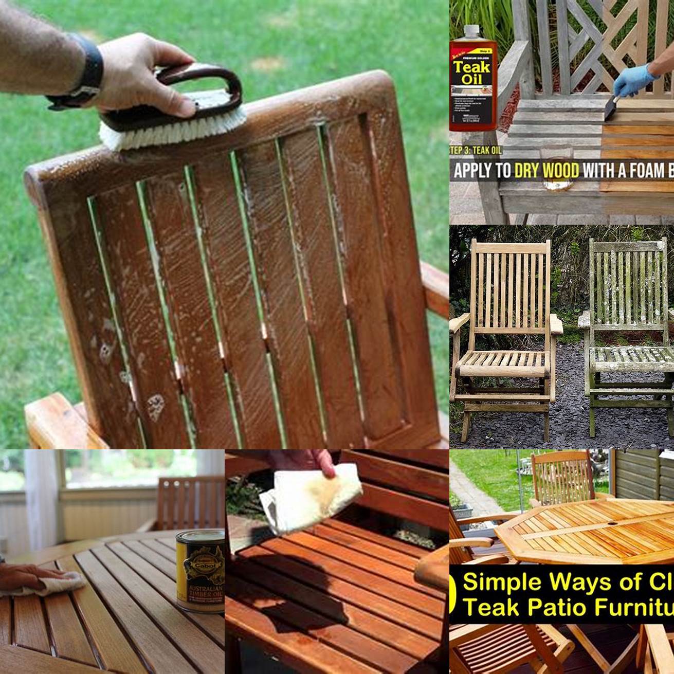 Tools for cleaning teak outdoor furniture
