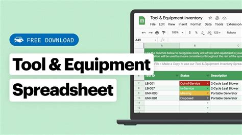 Tools Inventory Template Excel