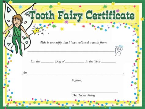 Tooth Fairy Certificate Printable