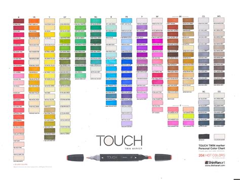Touch Marker Color Chart