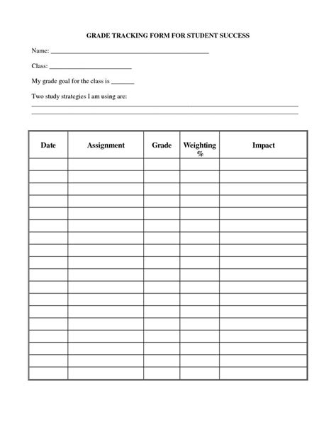 Tracking Student Progress Template