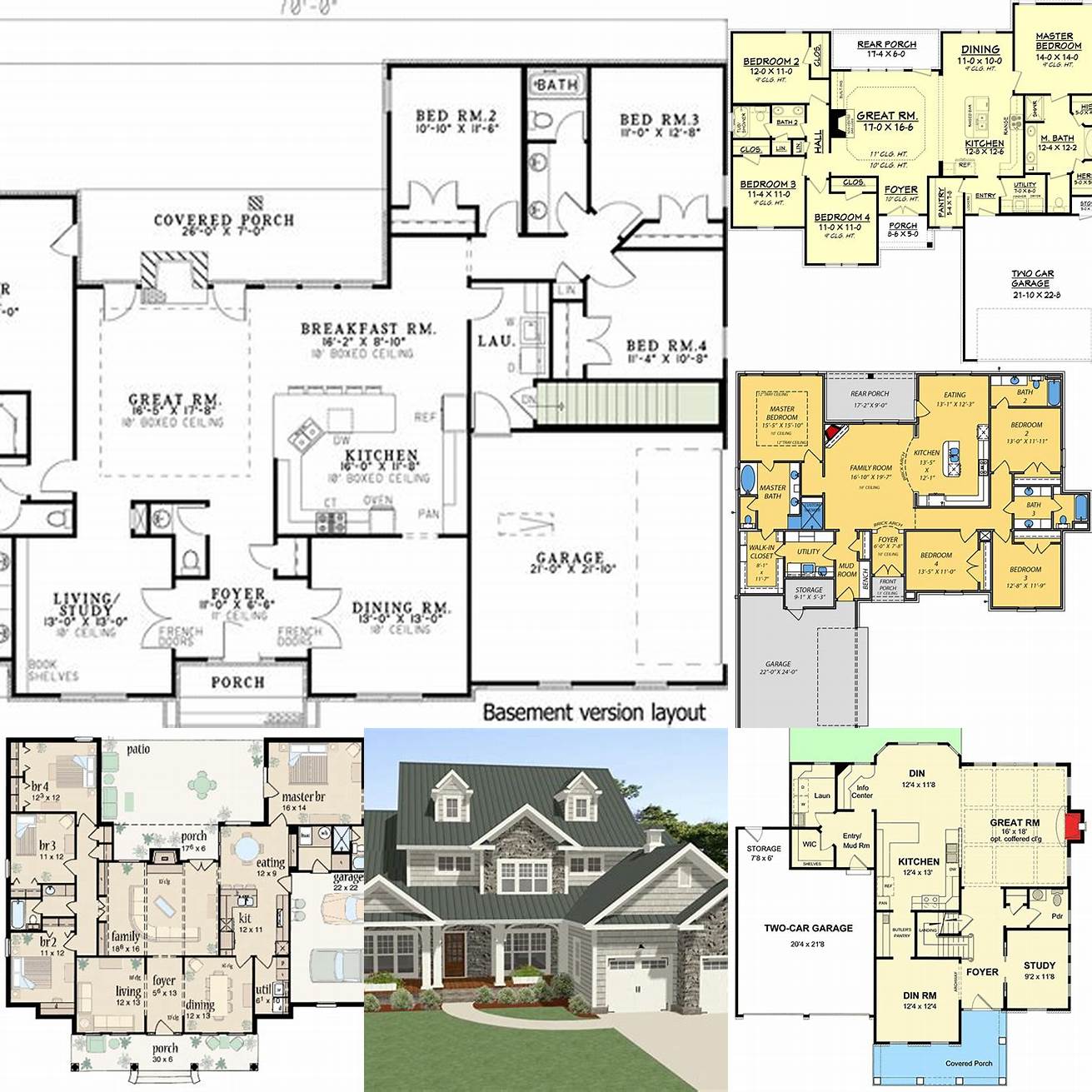 Traditional 4 bedroom house plan