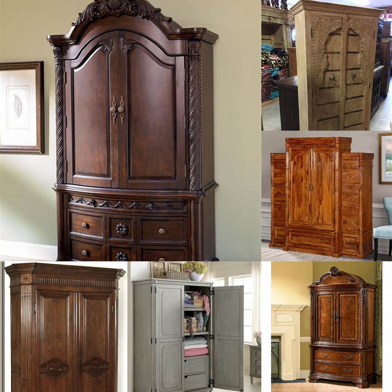 Traditional Armoires These are the most common type of armoire and come in a variety of styles and finishes