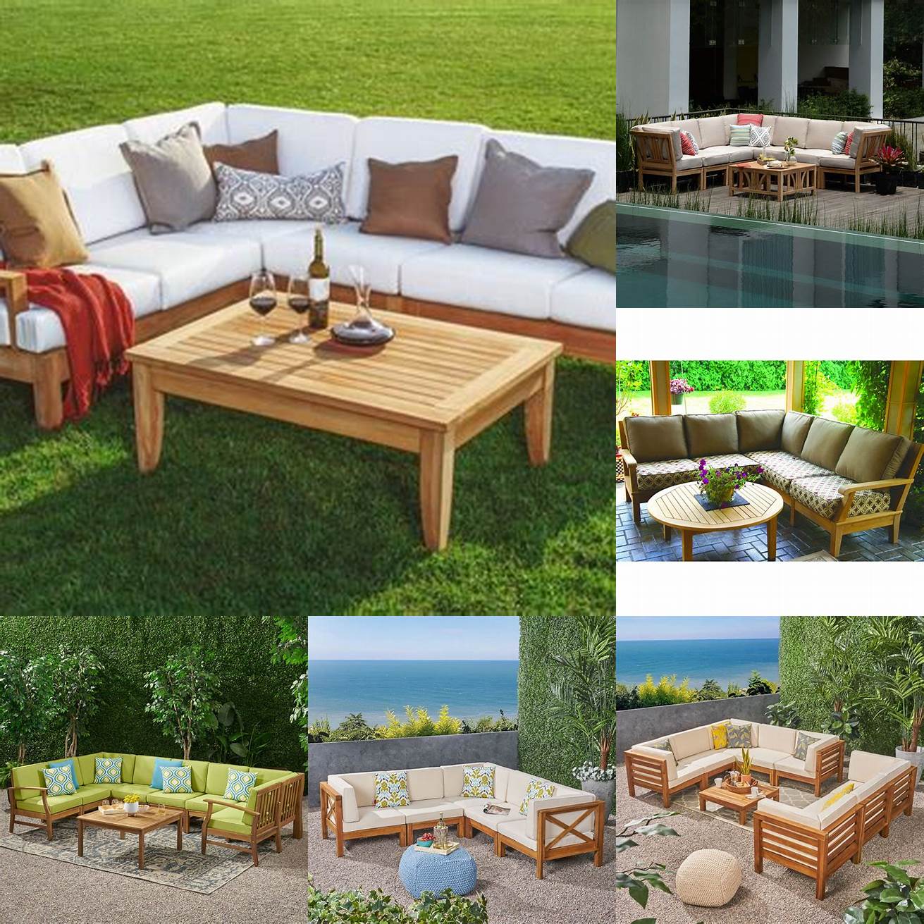 Traditional Teak Patio Furniture Sectional