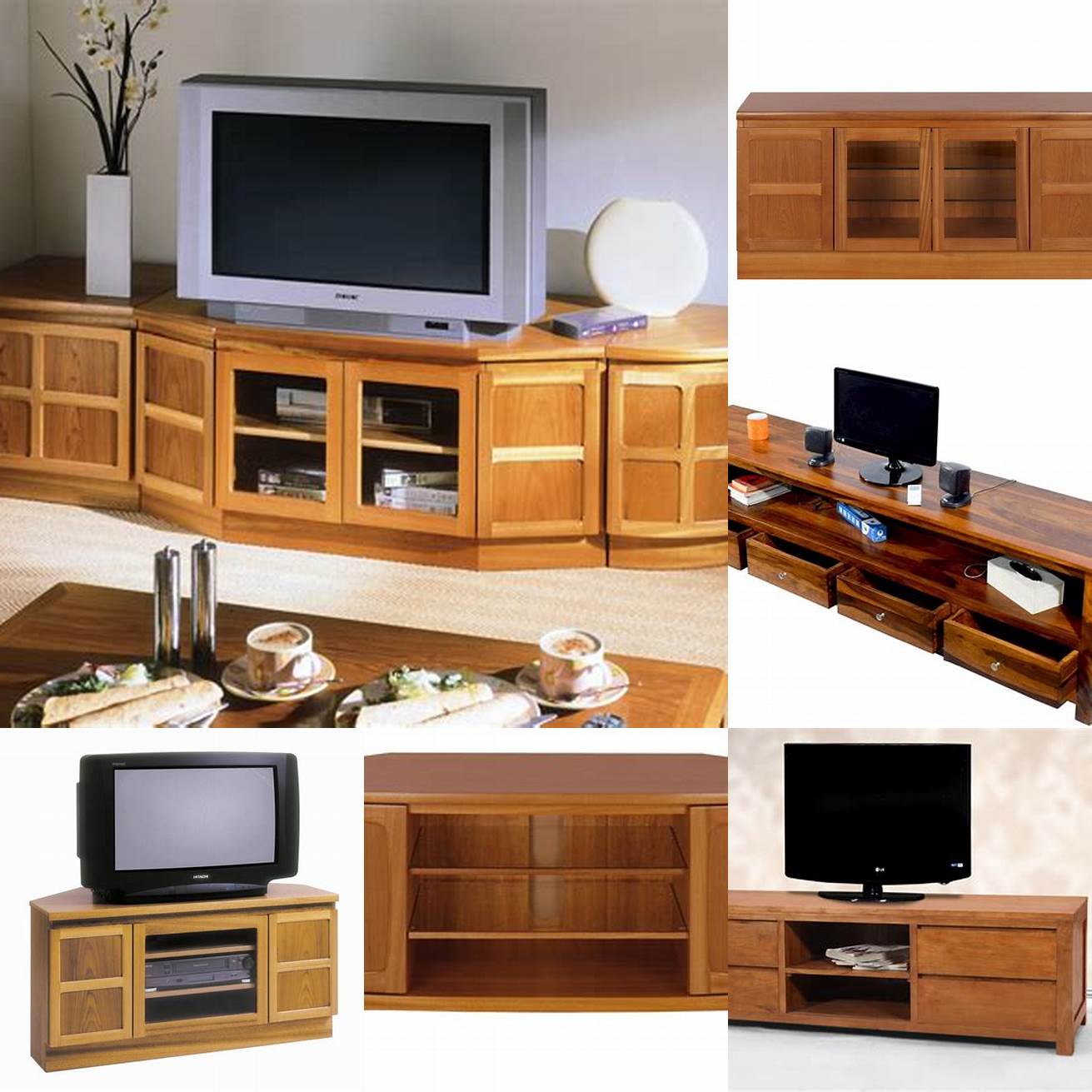 Traditional Teak TV Stand