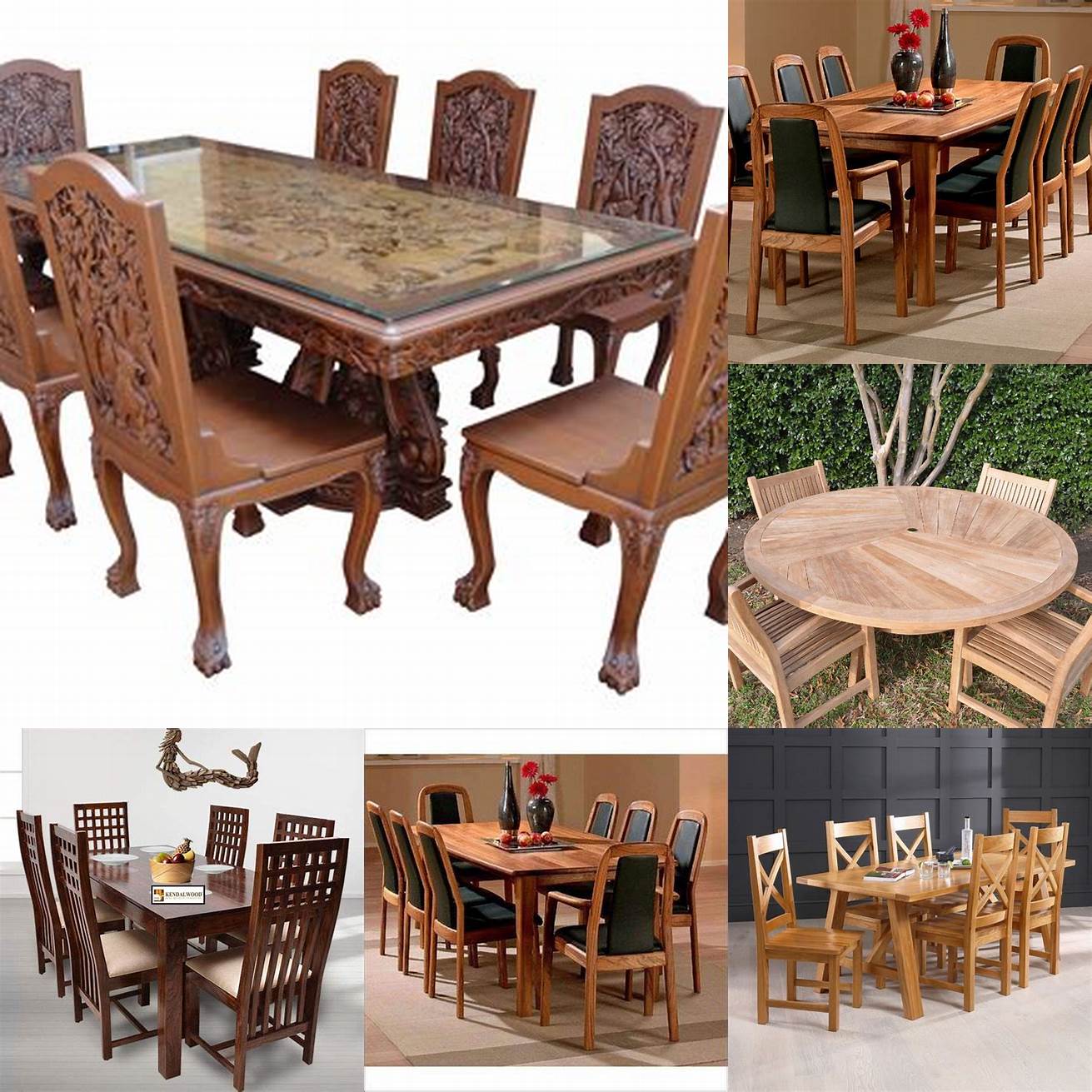 Traditional Teak Wood Dining Table