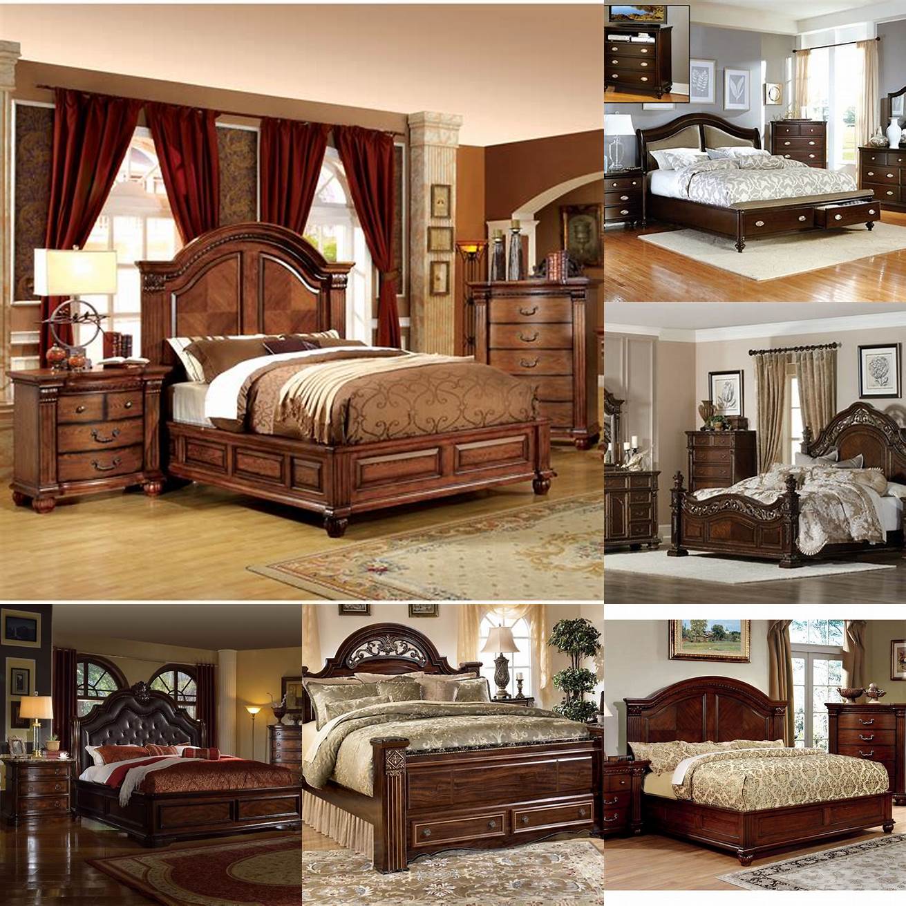 Traditional full size bedroom furniture set