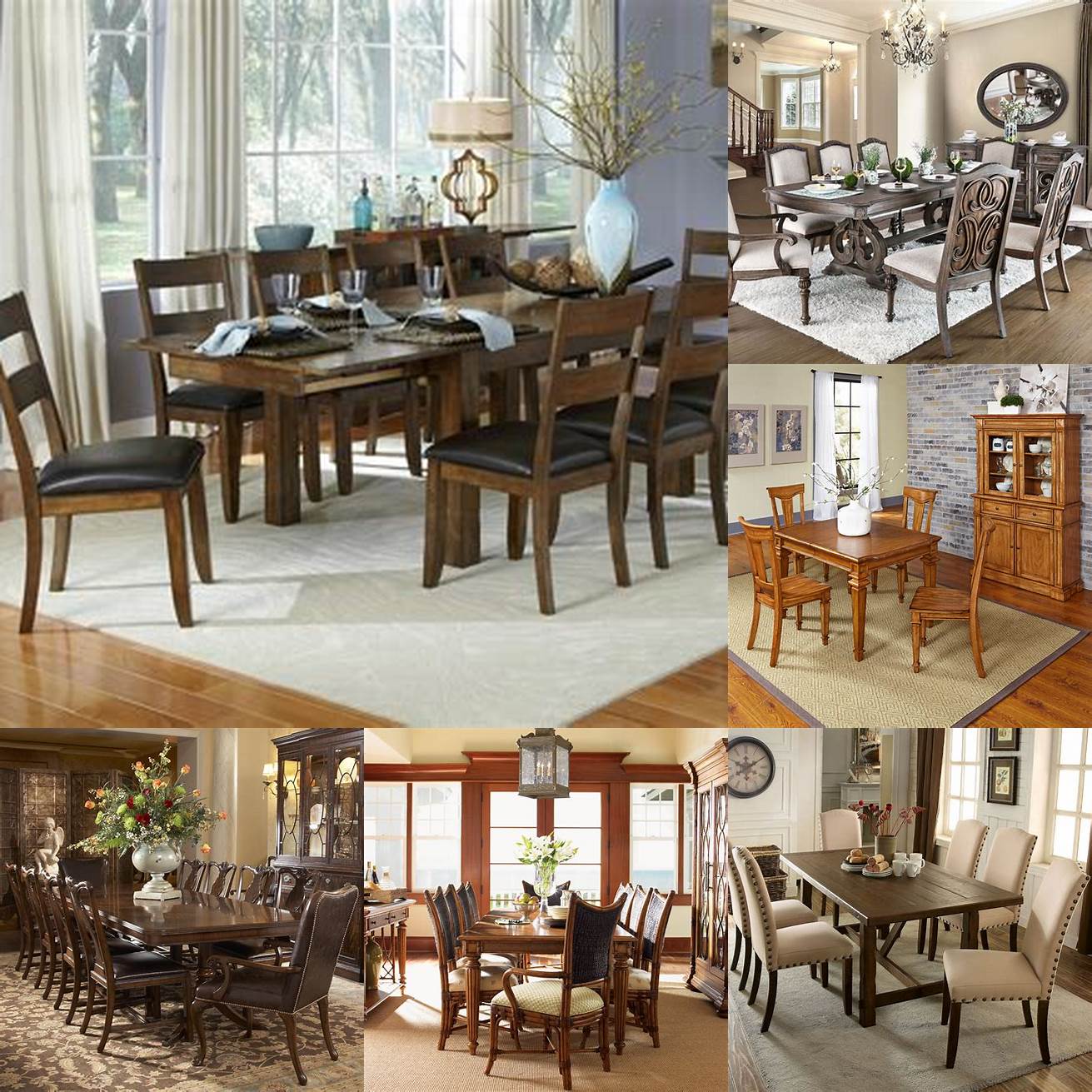 Traditional wood dining room set