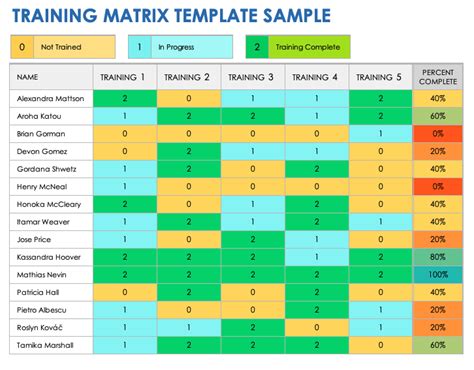 Training Matrix Example Template