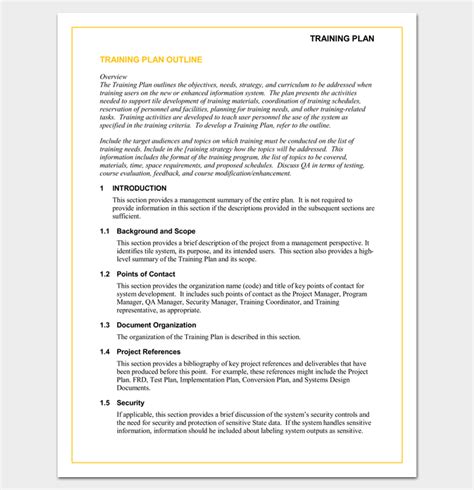 Training Outline Template