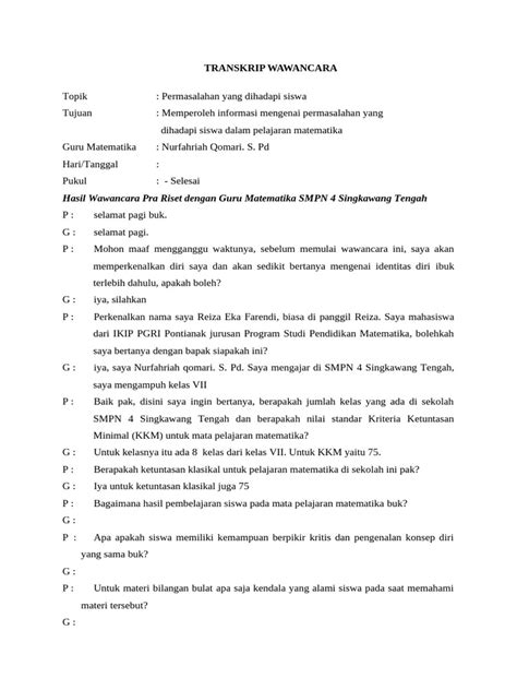 Transkrip Wawancara