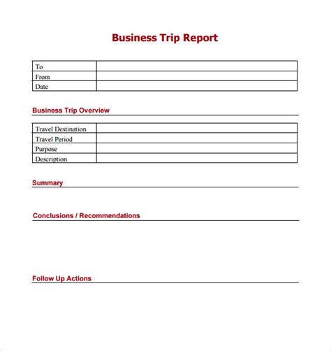 Travel Report Template