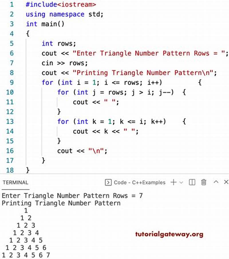 Triangle Pattern In C++ Using While Loop
