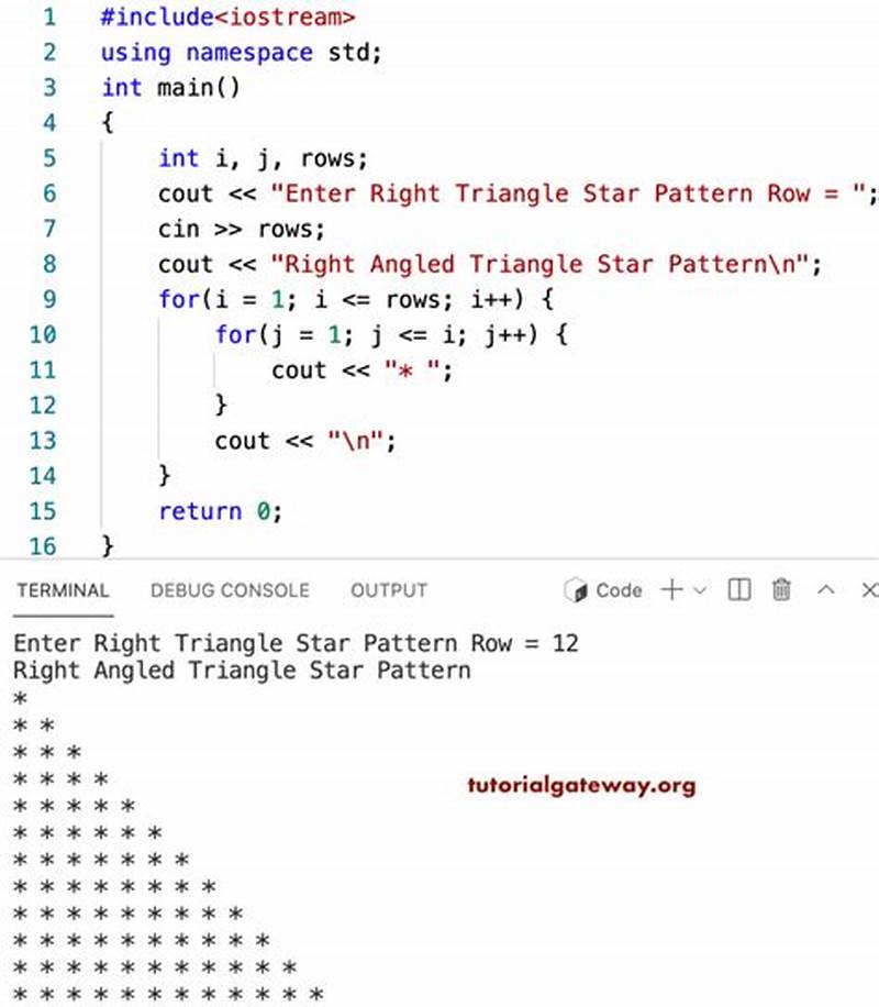 Triangle Pattern In C   Using While Loop