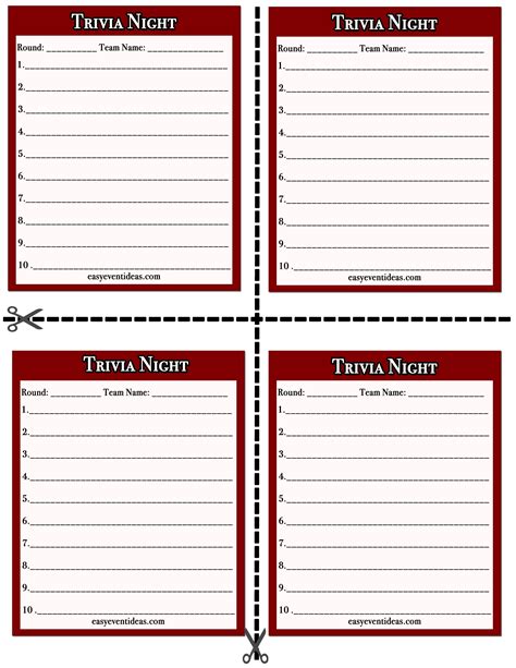 Trivia Cards Template