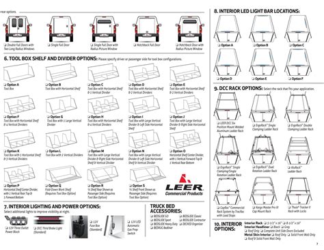 Truck Cap Dimensions Chart