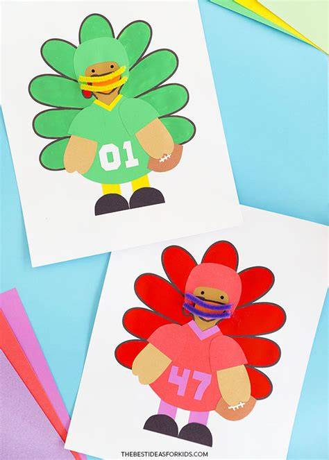 Turkey Disguise Football Player Template