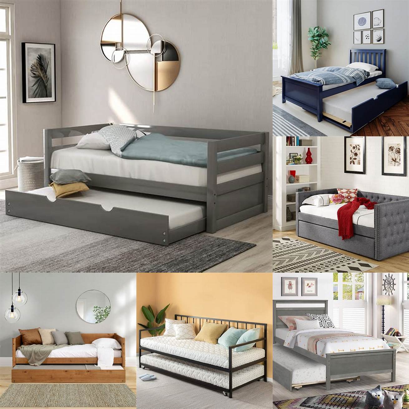 Twin beds with trundle can complement various room styles such as modern or minimalist