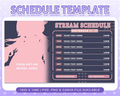 Twitch Schedule Template