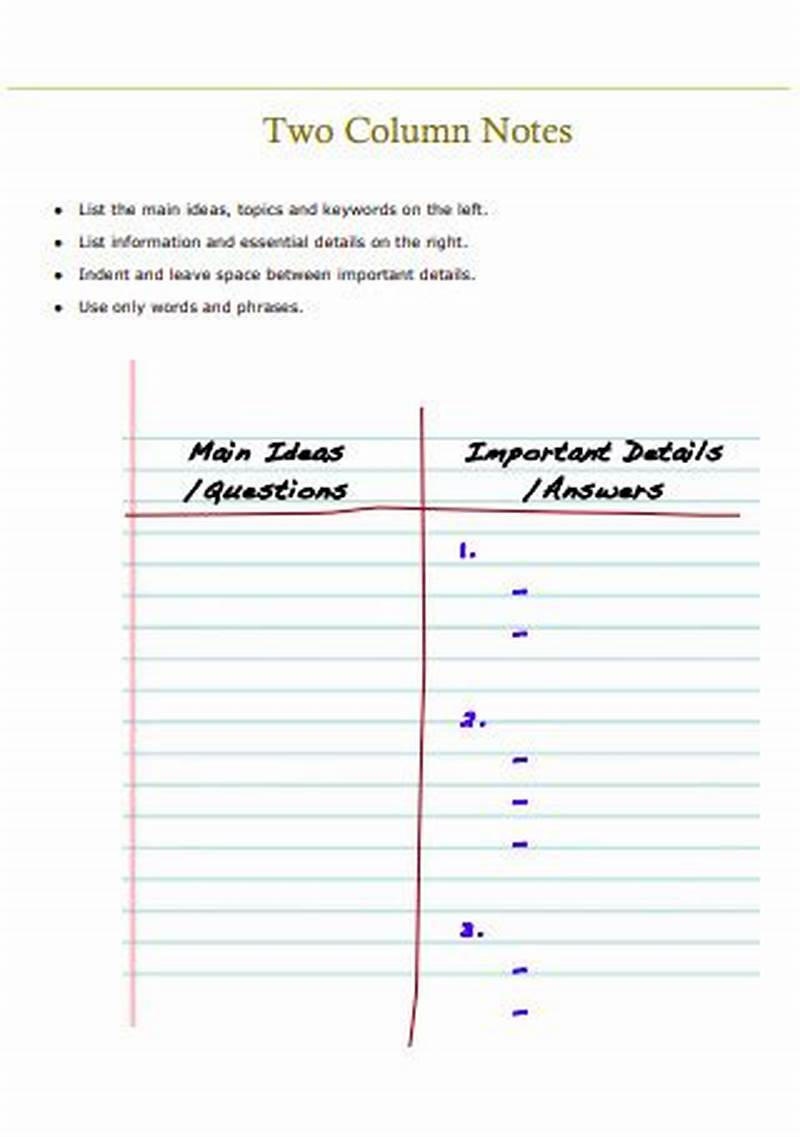 Two Column Notes Template