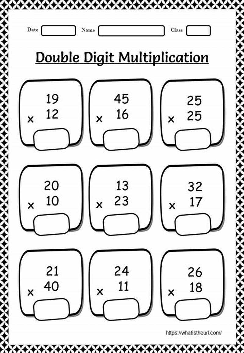 Two Digit Multiplication Worksheets Printable