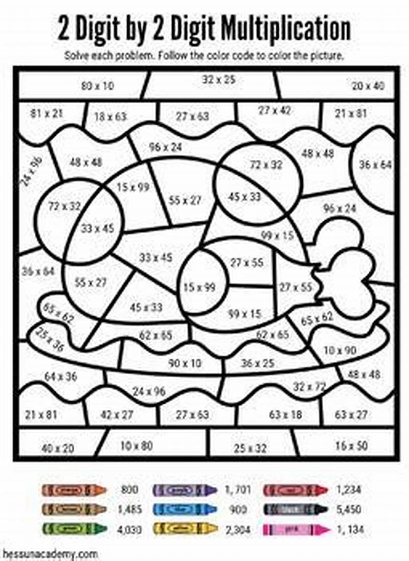 Two Digits By Two Digits Multiplication Coloring Sheets