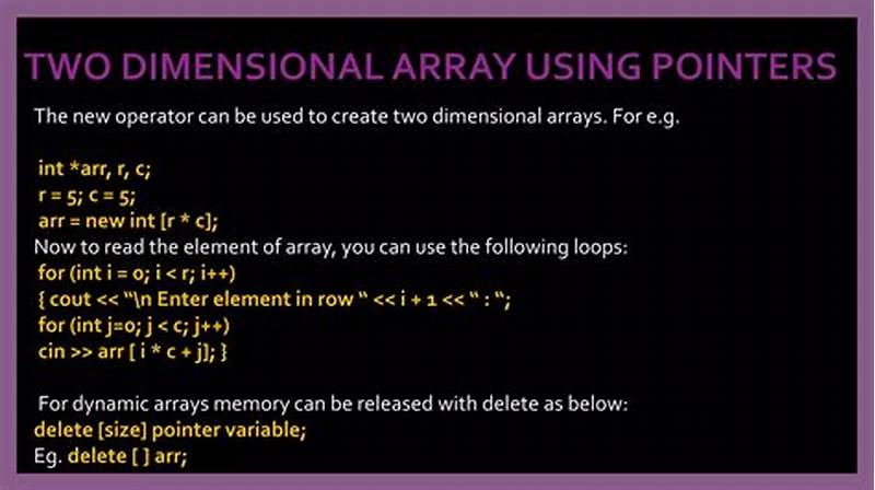 Two Dimensional Pattern Array Using Pointers