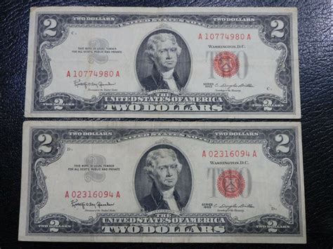 Two Dollar Bills Value Chart