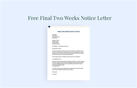 Two Weeks Notice Template Google Docs